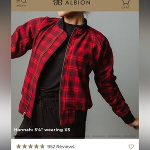 Albion Limited Edition Festive Red & Black Plaid Jacket L Holiday Christmas